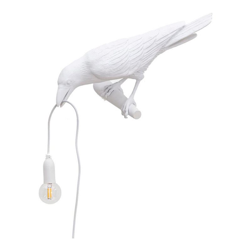 BIRD LAMP LOOKING LEFT WHITE BIRD LAMP LOOKING LEFT WHITE