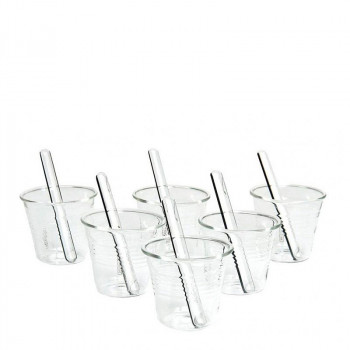 SET 6 VASOS CAFE CRISTAL CON PALETINA