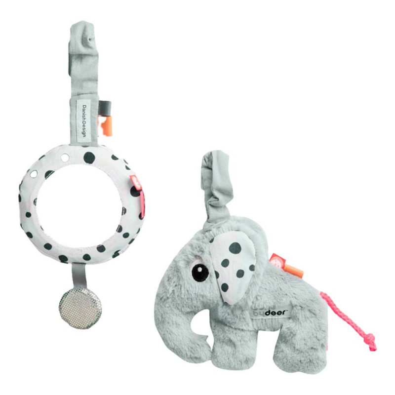 SET SONAJEROS ELEFANTE ESPEJO GRIS SET SONAJEROS ELEFANTE ESPEJO GRIS