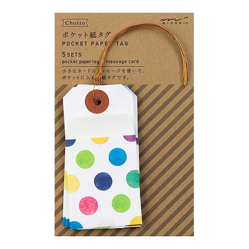 CH PAPER TAGS POCKET WATERCOLOR DOTS                                            