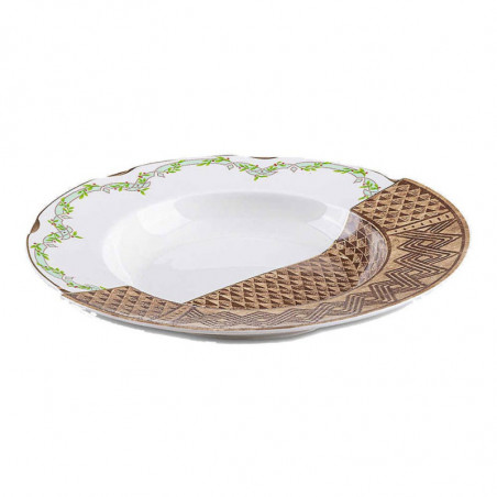 BOWL PLATE IN  PORCELAIN "HYBRID-MALAO" ø Cm.25,4 h.3,8