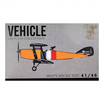 CALCETINES PLUS ONE VEHICLE AIRPLANE YELLOW
