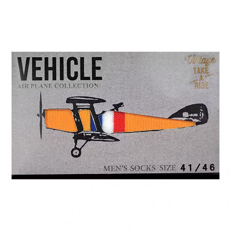 CALCETINES PLUS ONE VEHICLE AIRPLANE YELLOW