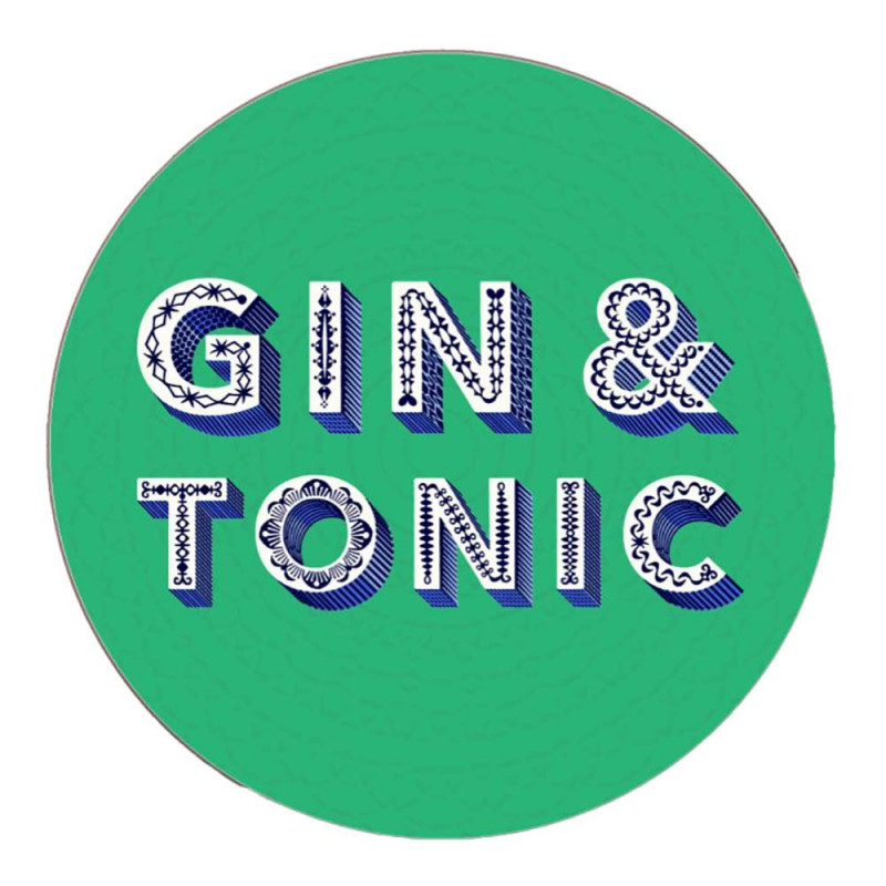 GIN AND TONIC GREEN COASTER 10 CM GIN AND TONIC GREEN COASTER 10 CM