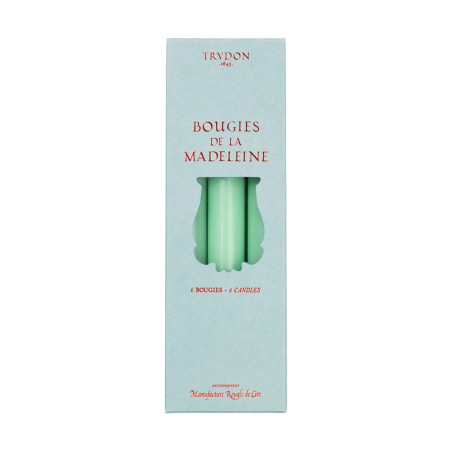 Pastel Green Madeleine Taper Candle x6 - Trudon