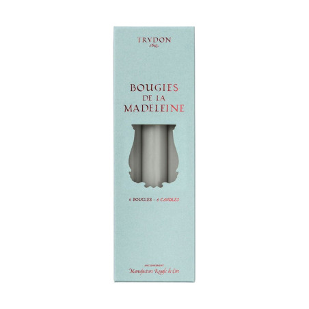 Grey Smoky Madeleine Taper Candle x6 - Trudon
