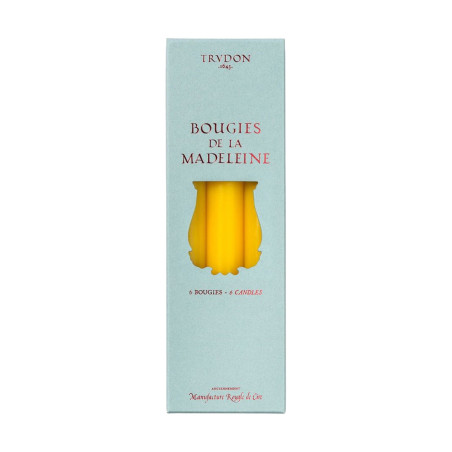 Yellow Madeleine Taper Candle x6 - Trudon