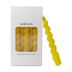 Yellow Spiral Taper Candle | MAEGEN