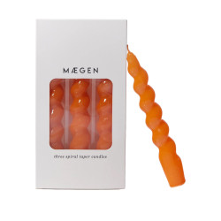 Tangerine Spiral Taper Candle | MAEGEN