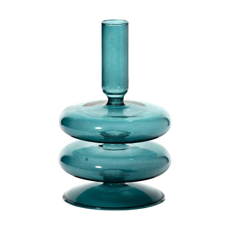Ocean Teal Taper Holder Coloured Glass | MAEGEN