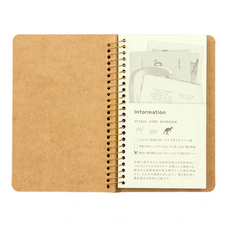 TRC SPIRAL NOTEBOOK A6 SLIM PAPER POCKET