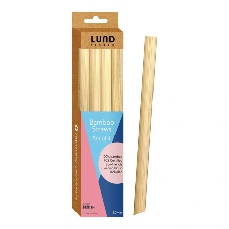 BAMBOO STRAWS SET OF 4 X 12MM