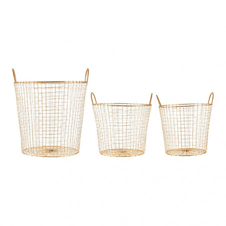 CESTAS METAL SET DE 3 ROSE