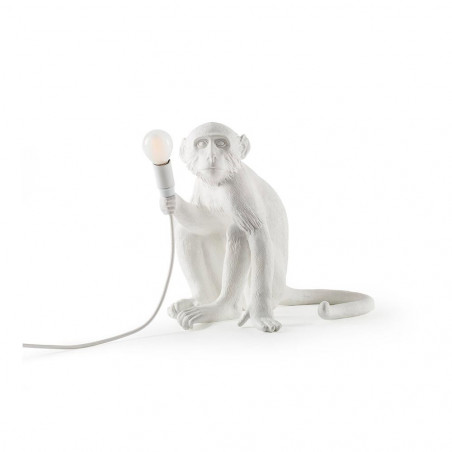 MONKEY LAMP RESINA SENTADO EXTERIOR