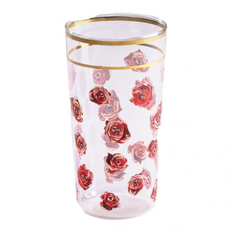 GLASS "TOILETPAPER" ø Cm.7 h.13 - ROSES