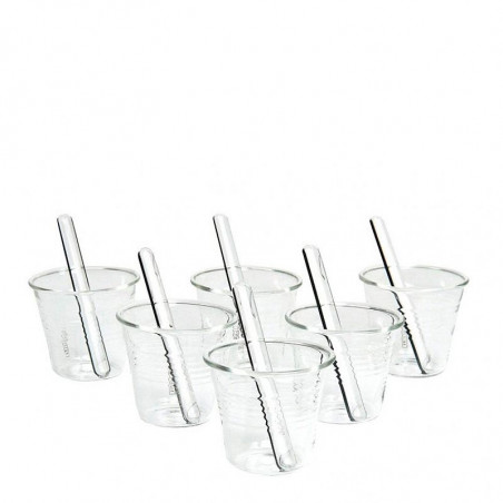 SET 6 VASOS CAFE CRISTAL CON PALETINA