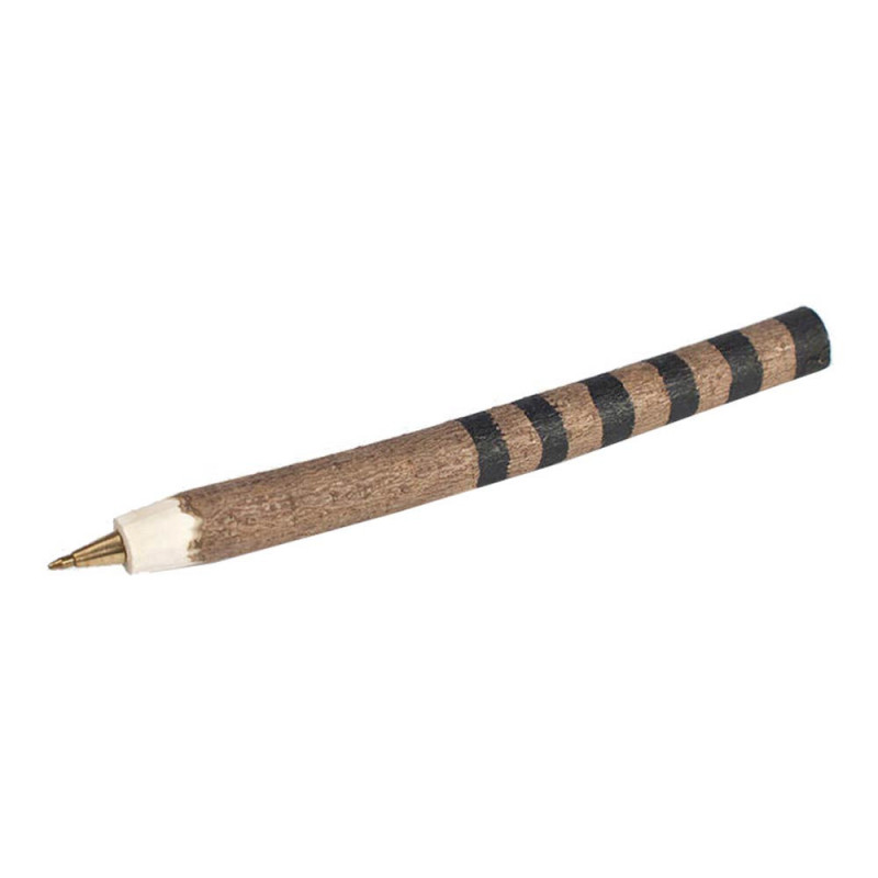 WOOD BALLPOINT PEN BLACK STRIPE