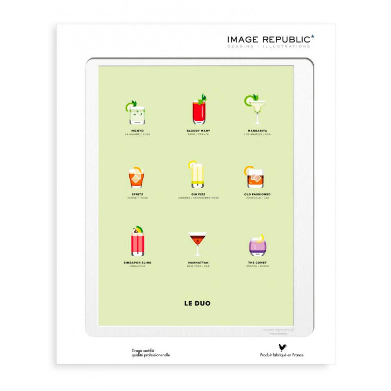 LE DUO COCKTAILS 40X50 cm