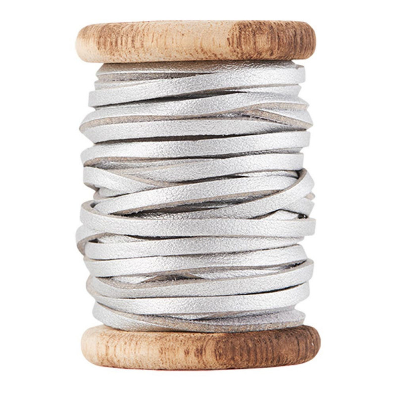 RIBBON LEATHER SILVER