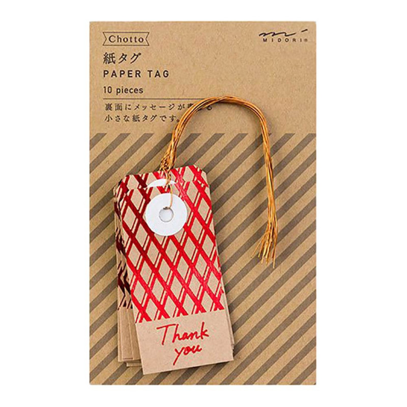 CH PAPER TAGS CHECK RED                                                         