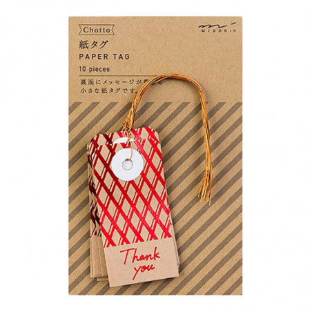 CH PAPER TAGS CHECK RED                                                         