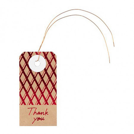 CH PAPER TAGS CHECK RED                                                         