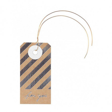 CH PAPER TAGS STRIPE SILVER                                                     