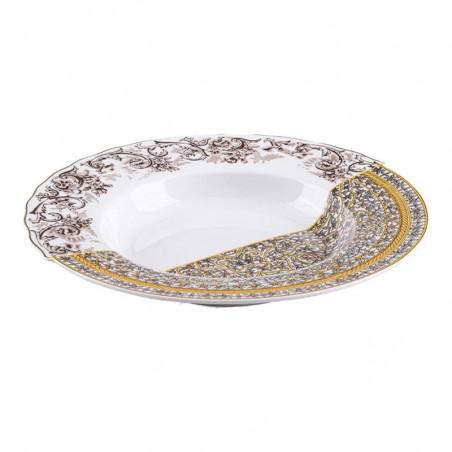 BOWL PLATE IN  PORCELAIN "HYBRID-AGROHA" ø Cm.25,4 h.3,8