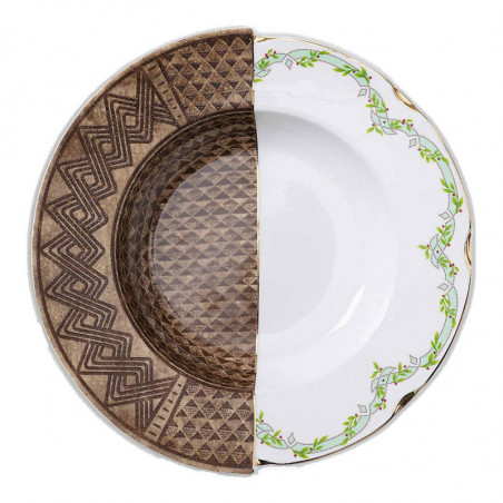 BOWL PLATE IN  PORCELAIN "HYBRID-MALAO" ø Cm.25,4 h.3,8