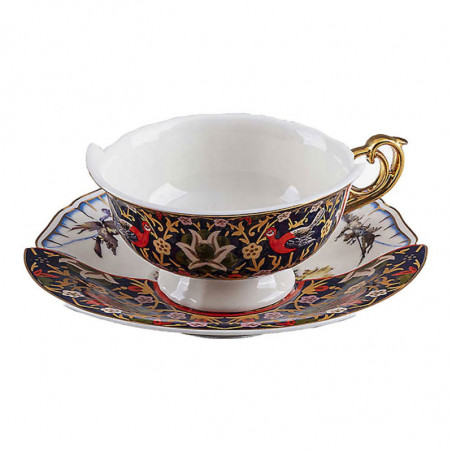 TEACUP WITH SAUCER IN PORCELAIN "HYBRID-KANNAUJ"