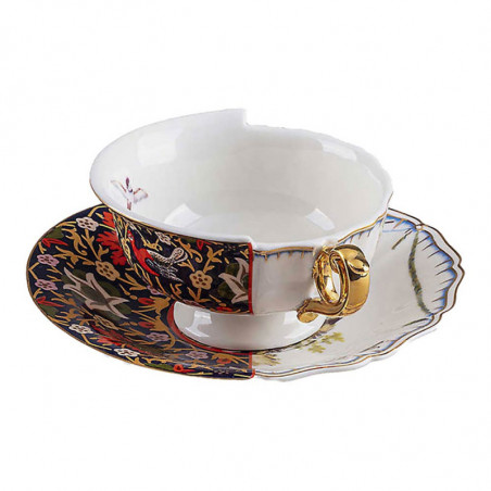 TEACUP WITH SAUCER IN PORCELAIN "HYBRID-KANNAUJ"
