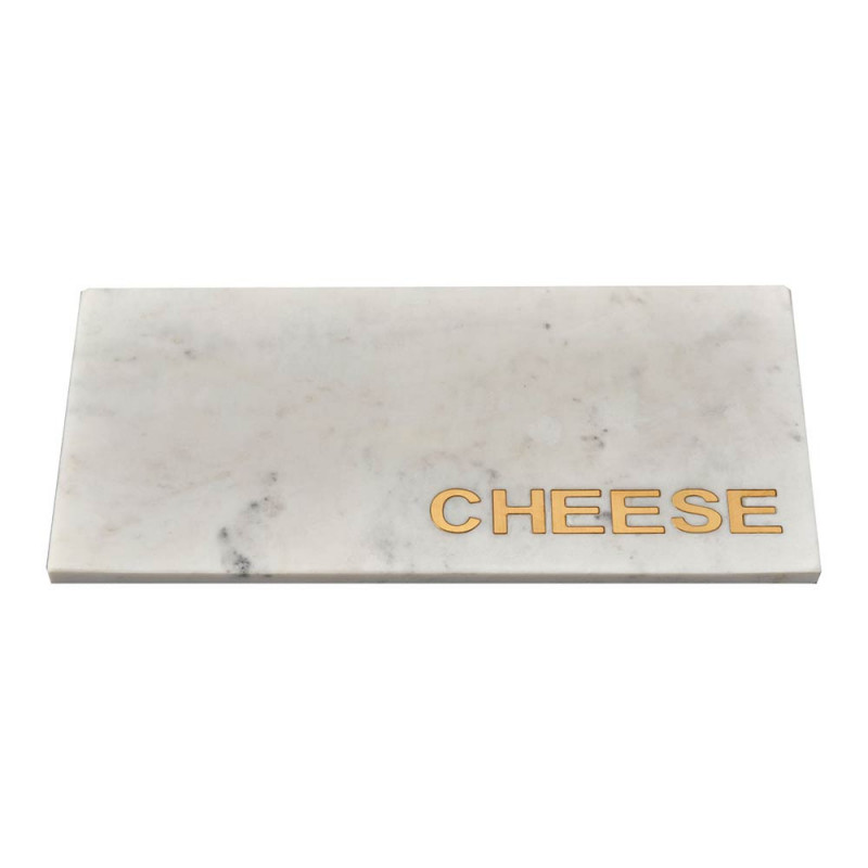 TABLA CHEESE MARMOL BLANCO Y ORO
