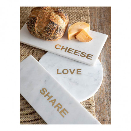 TABLA CHEESE MARMOL BLANCO Y ORO